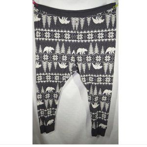 Old Navy gray polar bear fair isle sleep leggings, plus size 4X